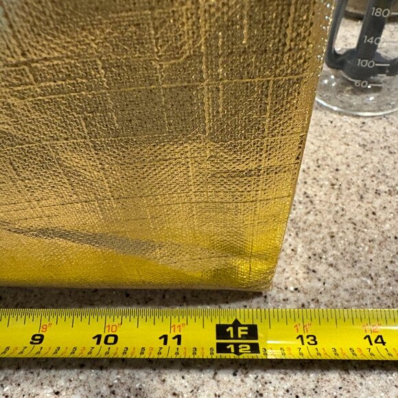 12" x 11" Gold Shopping Bag, Thin but Sturdy Canvas - Picture 4 of 5